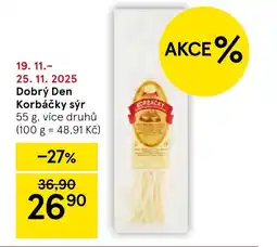 Tesco Dobrý Den Korbáčky sýr nabídka