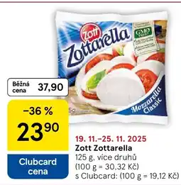 Tesco Zott Zottarella nabídka