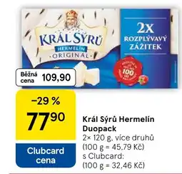 Tesco Král Sýrů Hermelín Duopack nabídka