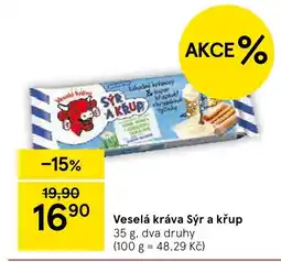 Tesco Veselá kráva Sýr a křup nabídka