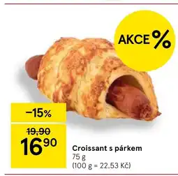 Tesco Croissant s párkem nabídka