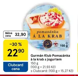 Tesco Gurmán Klub Pomazánka à la krab s jogurtem nabídka