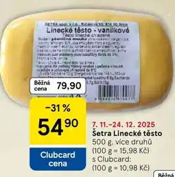 Tesco Setra Linecké těsto nabídka