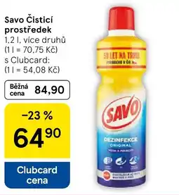 Tesco SAVO Čisticí prostředek nabídka