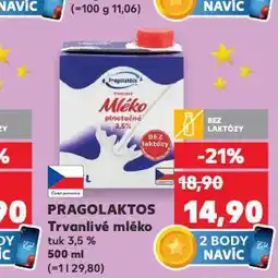 Kaufland Pragolaktos trvanlivé mléko nabídka