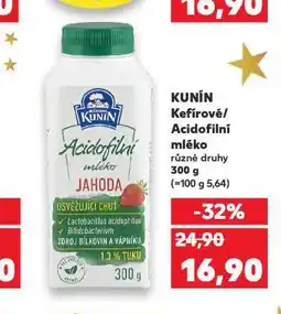 Kaufland Kunín acidofilní mléko nabídka