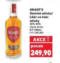 Kaufland Grant's likér na bázi whisky nabídka