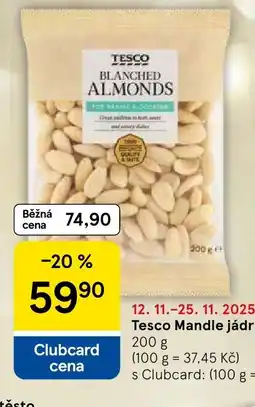 Tesco Tesco Mandle jádra loupaná nabídka