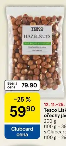 Tesco Tesco Lískové ořechy jádra nabídka
