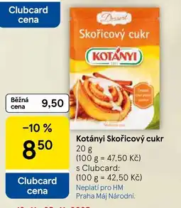 Tesco Kotányi Skořicový cukr nabídka