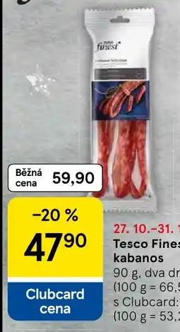 Tesco Tesco Finest kabanos nabídka