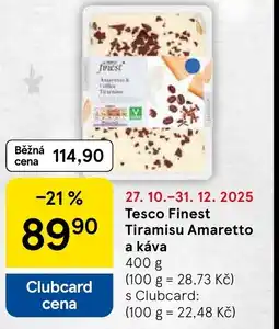 Tesco Tesco Finest Tiramisu Amaretto a káva nabídka