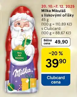 Tesco Milka Mikuláš s lískovými oříšky nabídka