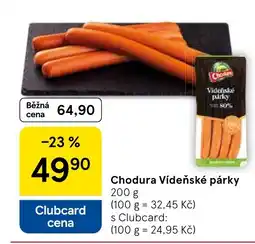Tesco Chodura Vídeňské párky nabídka