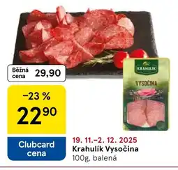 Tesco Krahulík Vysočina nabídka