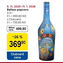 Tesco Baileys popcorn nabídka