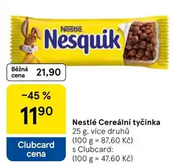 Tesco Nestlé Cereální tyčinka nabídka