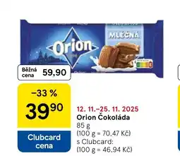 Tesco Orion Čokoláda nabídka