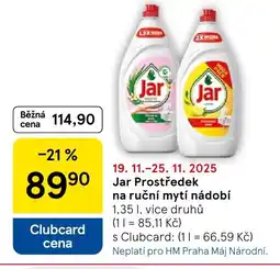 Tesco Jar Prostředek na ruční mytí nádobí nabídka