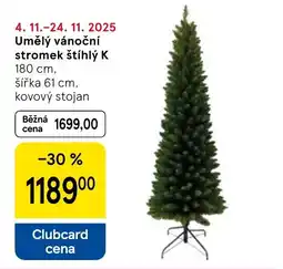 Tesco Umělý vánoční stromek štíhlý K nabídka