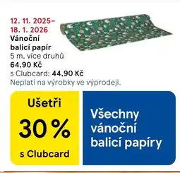 Tesco Vánoční balicí papír nabídka