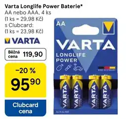 Tesco VARTA Longlife Power Baterie nabídka
