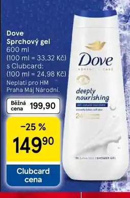 Tesco Dove Sprchový gel nabídka