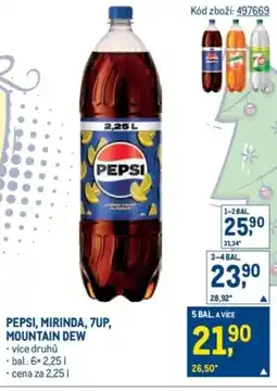 Makro PEPSI, MIRINDA, 7UP, MOUNTAIN DEW nabídka