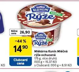 Tesco Kunín mléčná rýže ochucená nabídka