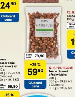 Tesco Lískové ořechy jádra nabídka