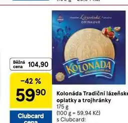 Tesco Opavia kolonáda tradiční lázeňské oplatky a trojhránky nabídka