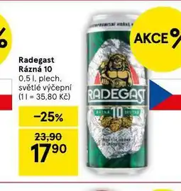 Tesco Pivo radegast rázná 10 nabídka