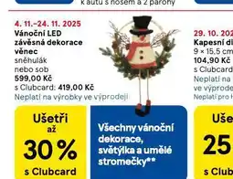 Tesco Vánoční led dekorace závěsná věnec nabídka