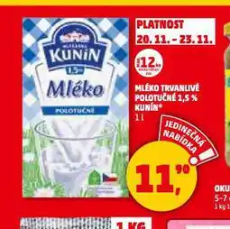 Penny Market Kunín trvanlivé mléko nabídka