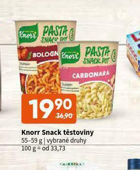 Terno Knorr snack těstoviny nabídka