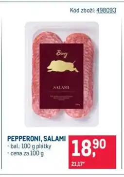 Makro Pepperoni, salami nabídka