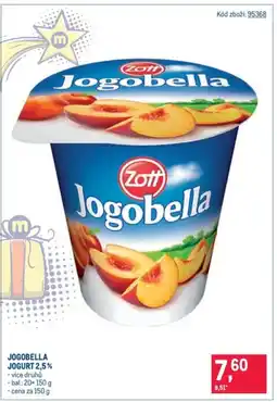 Makro Zott Jogobella jogurt 2,5% nabídka