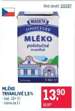 Makro MADETA Mléko trvanlivé 1,5% nabídka