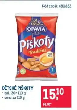 Makro OPAVIA Dětské piškoty nabídka
