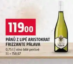 Terno PÁNŮ Z LIPÉ ARISTOKRAT FRIZZANTE PÁLAVA 0,75 l nabídka