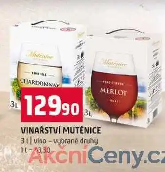 Terno VINAŘSTVÍ MUTĚNICE 3 l nabídka