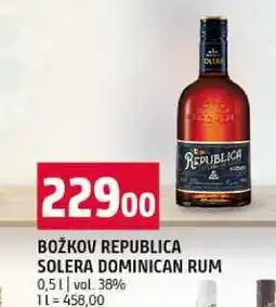 Terno BOŽKOV REPUBLICA SOLERA DOMINICAN RUM 0,5 l nabídka
