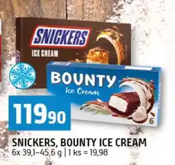 Terno SNICKERS, BOUNTY ICE CREAM nabídka