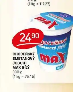 Flop Choceňská Mlékárna Choceňský smetanový jogurt max bílý 330g nabídka