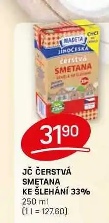 Flop JČ ČERSTVÁ SMETANA KE ŠLEHÁNÍ 33% 250 ml nabídka