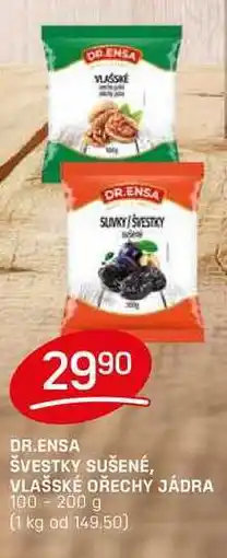 Flop DR.ENSA ŠVESTKY SUŠENÉ, VLAŠSKÉ OŘECHY JÁDRA 100 - 200 g nabídka