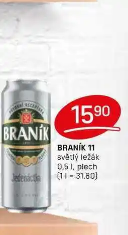 Flop BRANÍK 11 světlý ležák 0,5l, plech nabídka