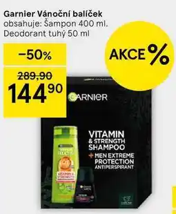 Tesco Garnier Vánoční balíček obsahuje: Šampon 400 ml. Deodorant tuhý 50 ml nabídka