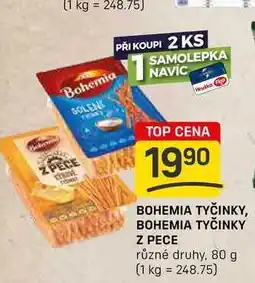 Flop BOHEMIA TYČINKY, BOHEMIA TYČINKY Z PECE různé druhy, 80 g nabídka