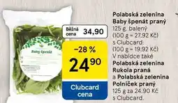 Tesco Polabská zelenina Baby špenát praný, 125 g, balený nabídka